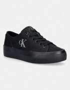 CALVIN KLEIN VULC FLATFORM LOW CANVAS MG ниски кецове дамски черни YW0YW01763
