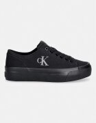 CALVIN KLEIN VULC FLATFORM LOW CANVAS MG ниски кецове дамски черни YW0YW01763