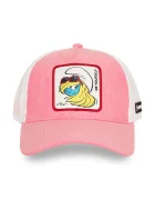 Capslab шапка с козирка дамска от памучна материя x Smurf розова CL/SMU3/1/PCB/SOF
