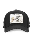 Capslab Шапка с козирка x Tom & Jerry в черно с апликация CL/TAJ6/1/PCT/TAJ