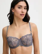 Chantelle сутиен от дантела сив C12M50