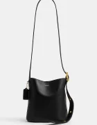 Coach чанта crossbody дамска от кожа Bleecker Bucket Bag 21 черна CCX07