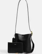 Coach чанта crossbody дамска от кожа Bleecker Bucket Bag 21 черна CCX07