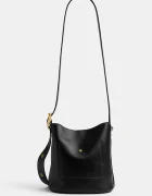 Coach чанта crossbody дамска от кожа Bleecker Bucket Bag 21 черна CCX07