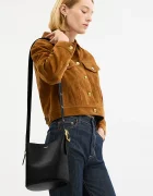 Coach чанта crossbody дамска от кожа Bleecker Bucket Bag 21 черна CCX07