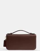 Coach чанта crossbody дамска от кожа Elora Top Handle кафява CCY30
