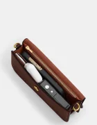 Coach чанта crossbody дамска от кожа Elora Top Handle кафява CCY30