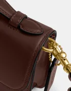 Coach чанта crossbody дамска от кожа Elora Top Handle кафява CCY30