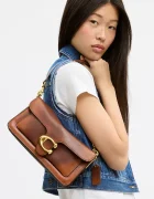 Coach чанта crossbody дамска от кожа Soft Tabby Shoulder Bag 26 кафява CEW74