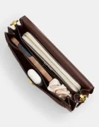 Coach чанта crossbody дамска от кожа Tabby 26 in Soft Grain Leather кафява CCX04