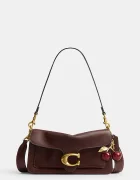 Coach чанта crossbody дамска от кожа Tabby 26 in Soft Grain Leather кафява CCX04