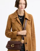 Coach чанта crossbody дамска от кожа Tabby 26 in Soft Grain Leather кафява CCX04