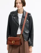 Coach чанта crossbody дамска от кожа Tabby 26 in Soft Grain Leather оранжева CCX04