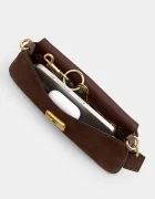 Coach чанта crossbody дамска от велур Suade Jet Shoulder Bag кафява CDZ74