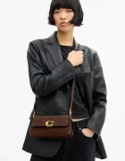 Coach чанта crossbody дамска от велур Suade Jet Shoulder Bag кафява CDZ74