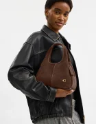 Coach чанта crossbody дамска от велур Suade Lana Shoulder Bag 23 кафява CBZ95