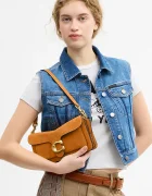 Coach чанта crossbody дамска от велур Suade Tabby Shoulder Bag 26 оранжева CEN52