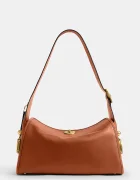 Coach чанта тип хобо дамска от кожа Turnlock Haversack Bag кафява CDZ12