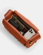 Coach чанта тип хобо дамска от кожа Turnlock Haversack Bag кафява CDZ12