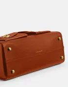 Coach чанта тип хобо дамска от кожа Turnlock Haversack Bag кафява CDZ12