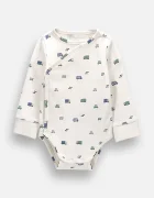 Coccodrillo боди за бебе от памук бежово MAMA BOY NEWBORN