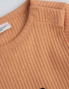 Coccodrillo боди за бебе от памук с еластан бежово SMALL WONDER UNISEX NEWBORN
