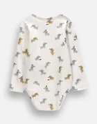 Coccodrillo боди за деца от памук бежово SMALL WONDER UNISEX NEWBORN