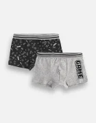 Coccodrillo боксерки за деца от памук с еластан 2 броя черни PANTS