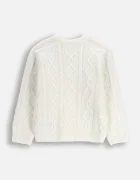 Coccodrillo Детски пуловер с вълна в бежово WINTER COSY GRIL KIDS