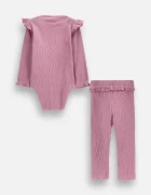 Coccodrillo ежедневен комплект за бебе от памук виолетов MAGIC AND LOVE GIRL NEWBORN