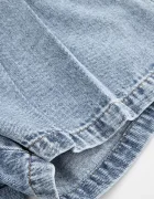 Coccodrillo къс панталон за деца от памук син с висока талия COLLECTION JEANS GIRL