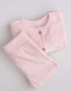 Coccodrillo комплект за бебе от кадифе розов FAIR FROST GIRL NEWBORN