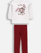 Coccodrillo комплект за деца от памук бежов GALLOPING HORIZONS GIRL KIDS
