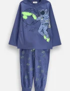 Coccodrillo пижама от две части за деца от памук синя PYJAMAS