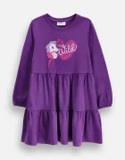 Coccodrillo рокля от памук виолетова с щампа HOBBY PONNY GIRL KIDS