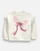 Coccodrillo суичър за деца от памук бежов FAIR FROST GIRL KIDS