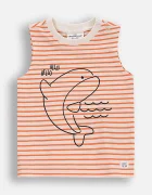 Coccodrillo Тениска без ръкави в оранжево с принт HOLIDAY SPLASH BOY NEWBORN