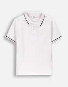 Coccodrillo тениска с яка за деца от памук бяла ELEGANT JUNIOR BOY