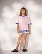 Coccodrillo тениска за деца от памук розова WAVES GIRL JUNIOR