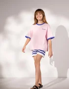 Coccodrillo тениска за деца от памук розова WAVES GIRL JUNIOR