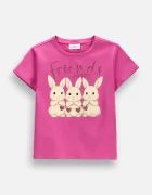 Coccodrillo тениска за деца от памук с еластан розова EVERYDAY GIRL A