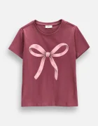 Coccodrillo тениска за деца от памук с еластан розова EVERYDAY GIRL A