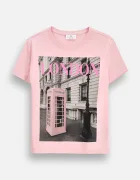 Coccodrillo тениска за деца от памук с еластан розова EVERYDAY GIRL A
