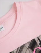 Coccodrillo тениска за деца от памук с еластан розова EVERYDAY GIRL A