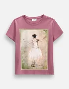 Coccodrillo тениска за деца от памук с еластан розова EVERYDAY GIRL A
