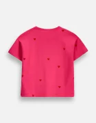 Coccodrillo тениска за деца от памук с еластан розова SUPER FUN GIRL KIDS
