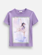 Coccodrillo тениска за деца от памук с еластан виолетова EVERYDAY GIRL A