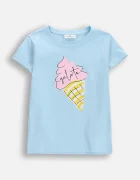 Coccodrillo тениска за деца от памук синя QUIRKY SEA CIRCUS GIRL KIDS