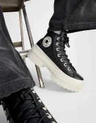 Converse Кожени кецове Chuck Taylor All Star Lugged Heel в черно A12328C