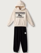 Converse спортен комплект анцуг за деца с памук черен 9CH949